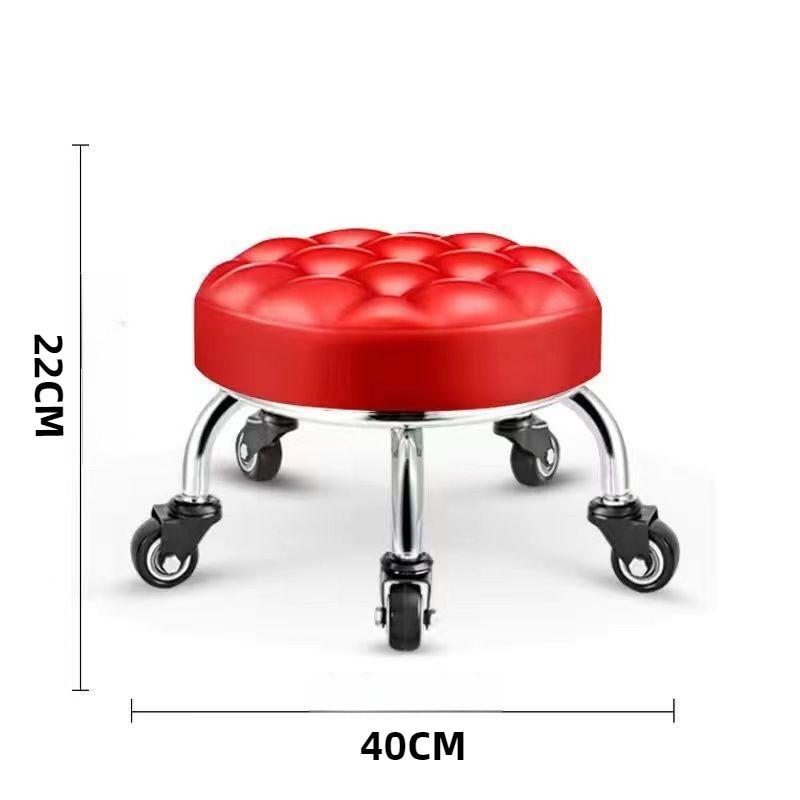 Kalınlaştırılmış Çerçeve Yuvarlak Makaralı Tabure Taşınabilir Alçak Döner Sandalye Alet Ev Tipi Mobil Evrensel Tekerlekli Tabure