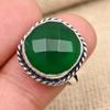 Faceted Green Onyx Gemstone Handmade Solid 925 Sterling Silver Ring Jewelry