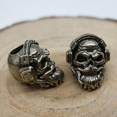 1PC Muziek Expert Schedel Messing Mes Kralen Buiten EDC Gereedschap DIY Paracord Lanyard Sleutelhanger Hangers Geweven Touw Armbanden Accessoires