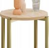 Modern Round Side Table with Shelf 35x35x62 Cm Metal Gold