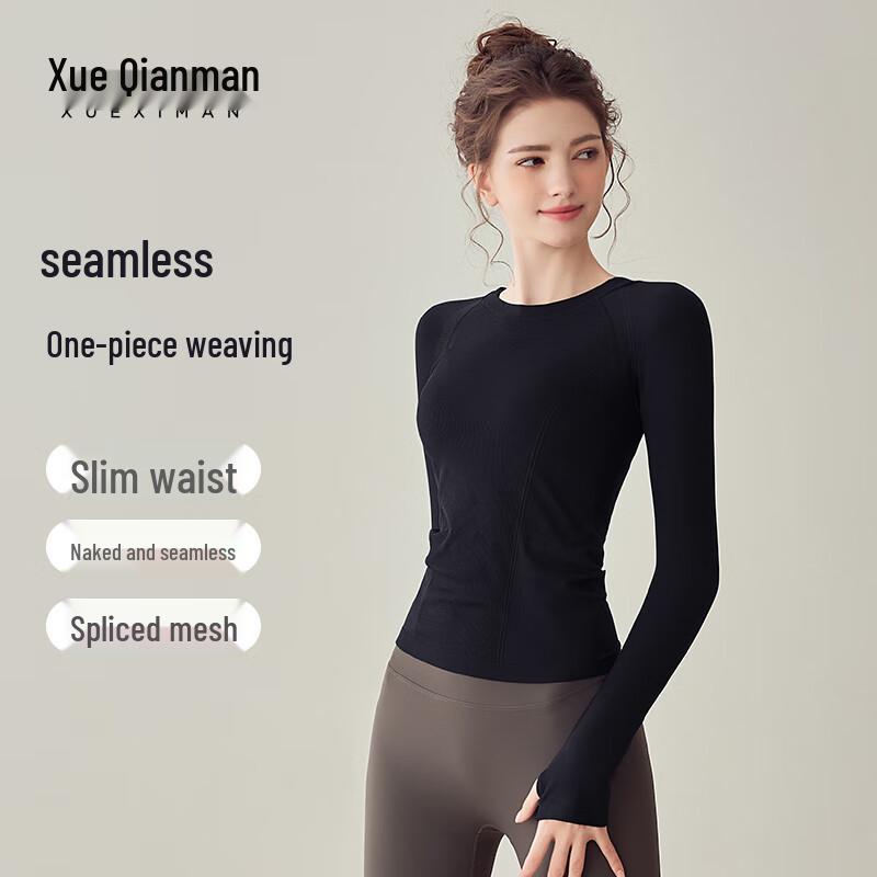 

Xueqiman Women s Seamless Long Sleeve Yoga & Sport Top L