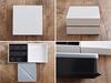 Tableware East Japanese Modern Hors d'oeuvre Square Two-Tiered Box, 18cm, White, with Dividers