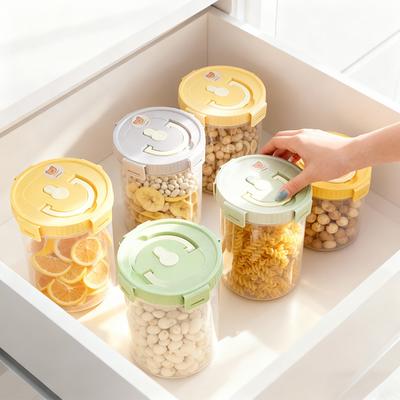 Plastic Airtight Grain Storage Jar Moisture-Proof Kitchen Food Storage Box With Handle Snack Dried Fruit Cereals Sealed Jar