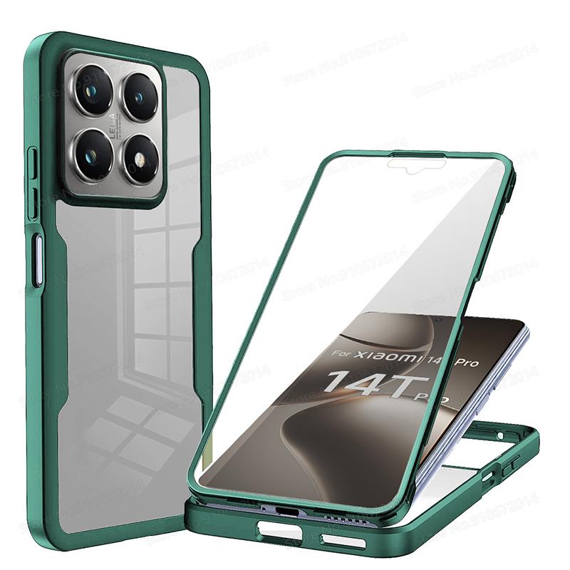 Pro Xiaomi 14T Pro Pouzdro 360 Ochrana celého těla Průhledný kryt telefonu Pro Xiaomi Redmi 14C K50 12T 14 T Pro Nárazuvzdorná pouzdra