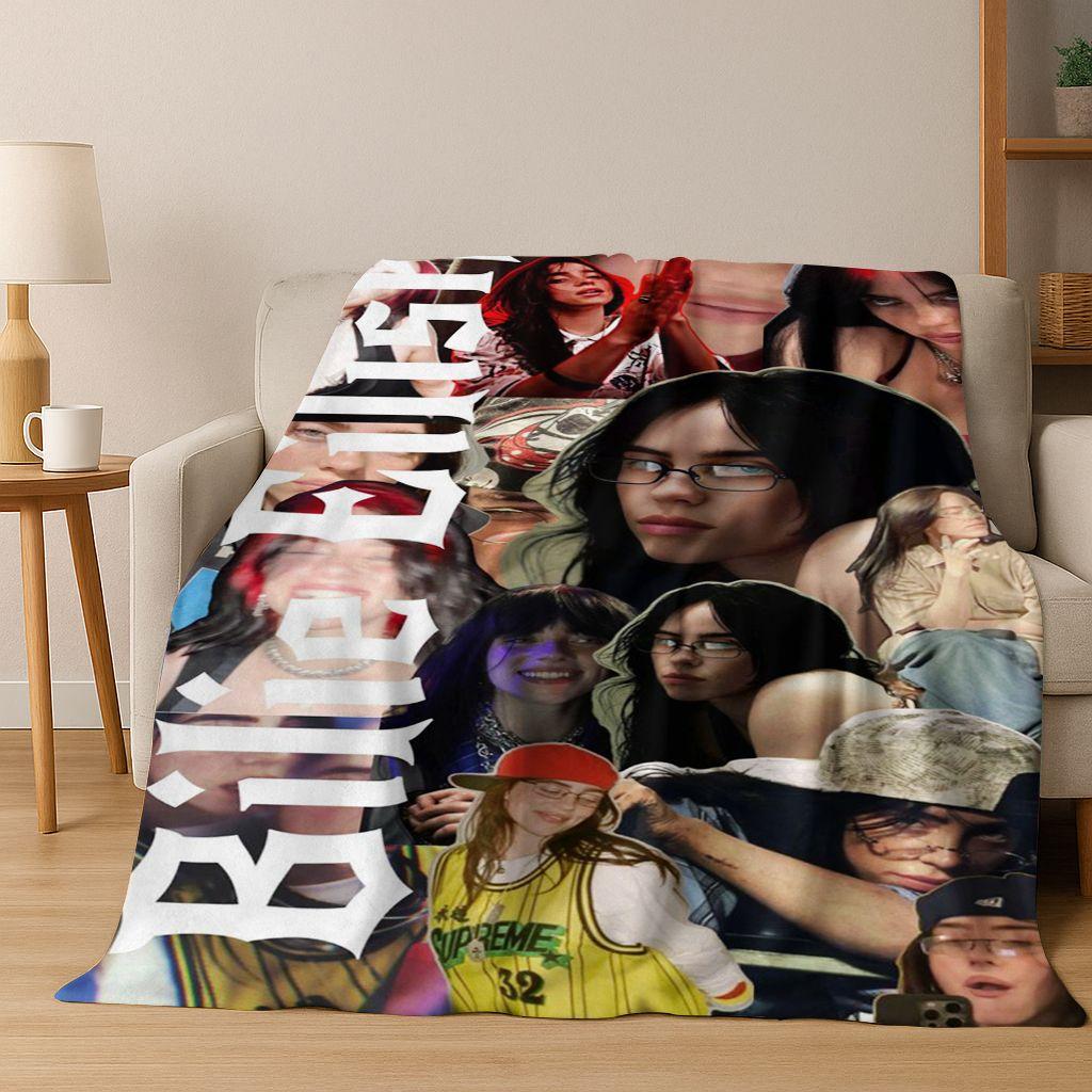 Manta de Franela de Moda Billie Eilish Hit Me Hard and Soft Manta Suave para Cama Dormitorio Sala de Estar Viaje Regalo Niño