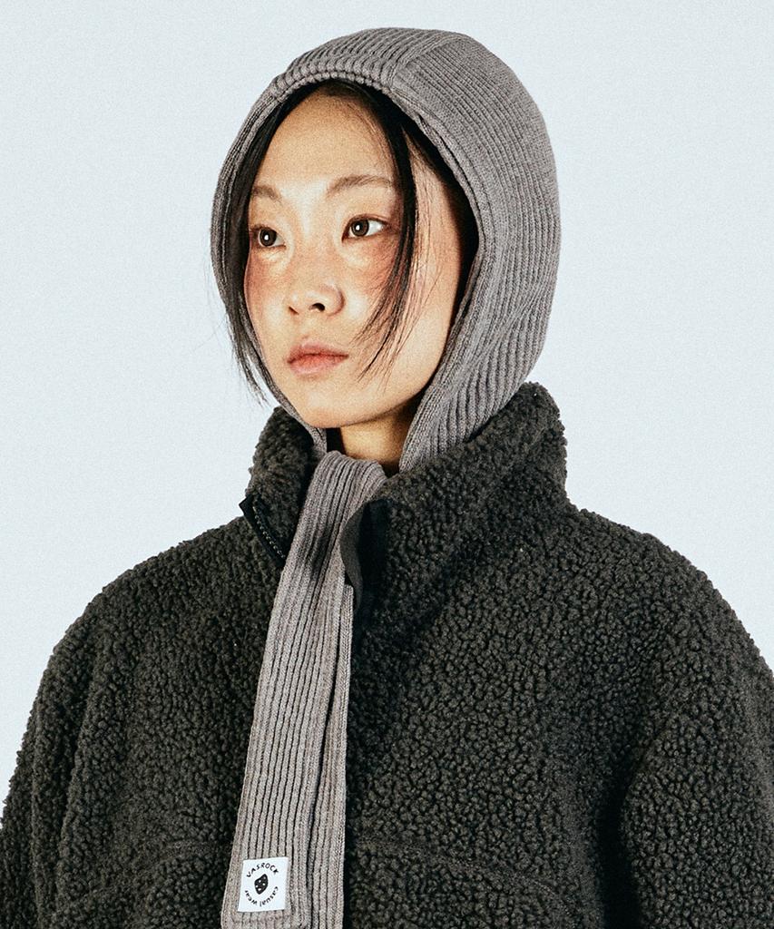 VASROCK Churros Knit Scarf Balaclava Gray