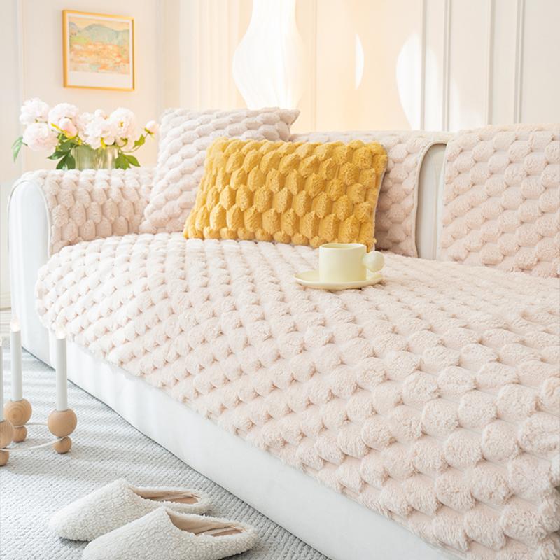 Capa de sofá de pelúcia universal para outono e inverno, sala de estar, almofada de sofá antiderrapante, toalha de sofá, capa secional, decoração para casa