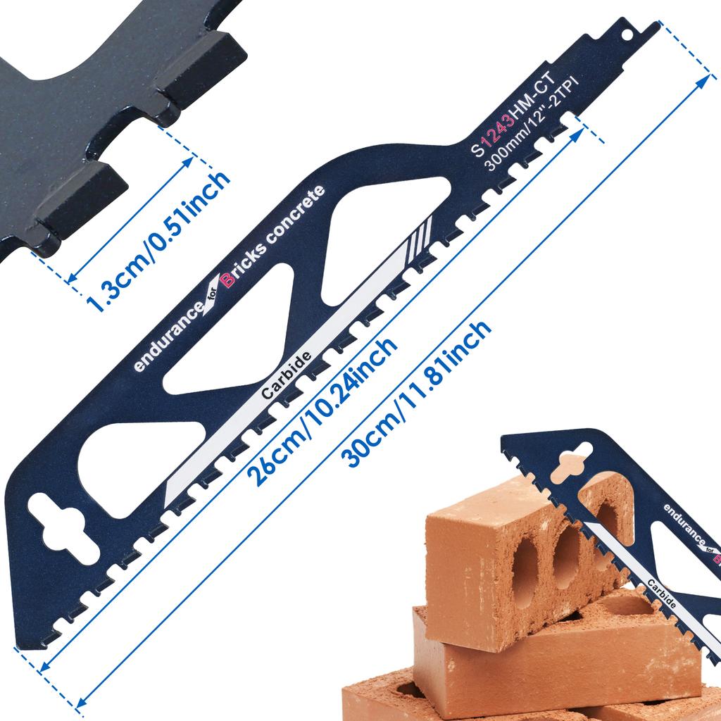 Säbelsägeblatt 12/18 Zoll Universalschnitt Recip Säbelsägeblatt legierter Stahl Ziegel Beton Stein Abbruch Schneidwerkzeug