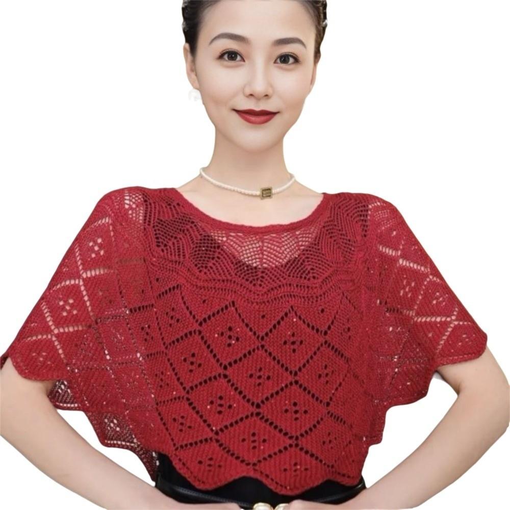 Versatile Vintage Style Crochet Shawl Knitted Hollow Out Shoulder Wrap Fake Collars Hollow Shawls Spring Autumn