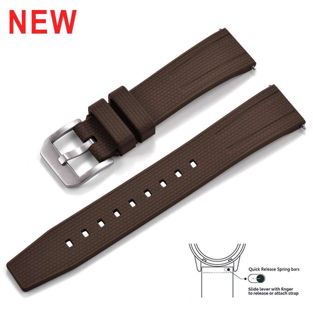 20mm 22mm Premium FKM Fluorkautschuk Taucheruhr Armband Militärqualität Für Seiko Oris Citizen Schnellverschluss Anti-Rutsch