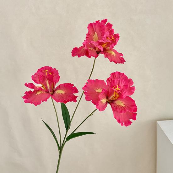 Iris Artificial Flower Realistic Faux Iris Flowers 33" Soft Fabric Indoor Outdoor Decor for Wedding Bridal Bouquets