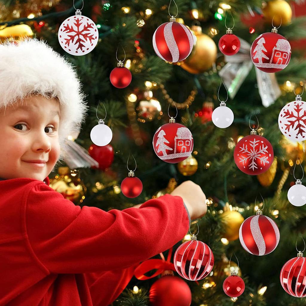 Christmas Tree Hanging Ball Ornaments Set Delicate Design High Quality Perfect for Decorating Indoor and Outdoor Spaces