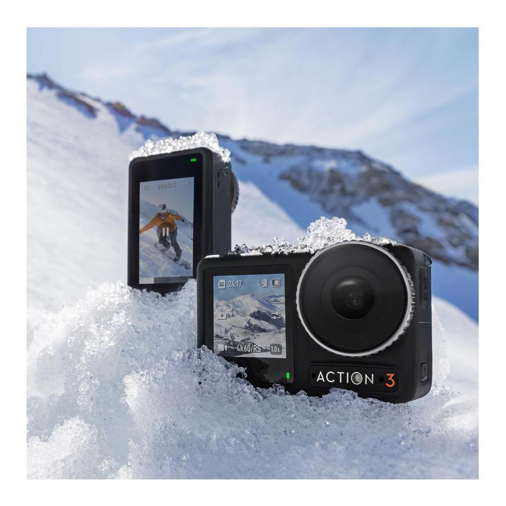 DJI Osmo Action 3 Standaard Combo Actiecamera Beeld Live Dubbele Koude Lange Batterij - 4K/120fps/60fps, Stabilisatie, Waterdicht, Ultra-Groothoeklens,