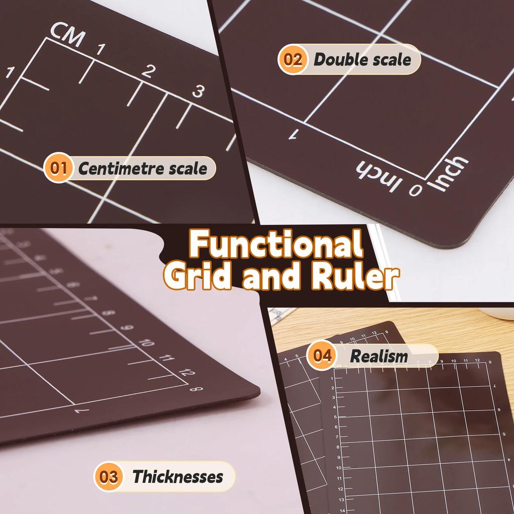 3 Stück Magnetische Unterlage mit Kartenformat-Rastern Schwarze Magnetische Schneidunterlagen Wiederverwendbare Prägemaschinen-Pads Stanzmaschine