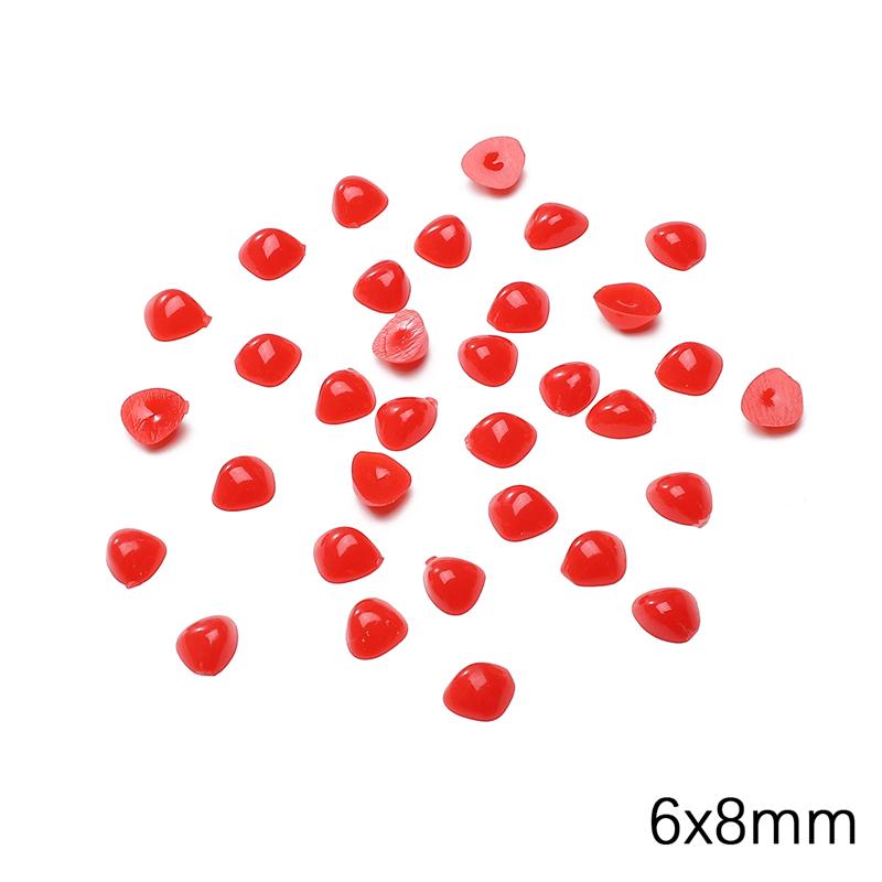 

50-300 шт. Акриловые милые треугольные аксессуары для носа животных для DIY носа куклы медведя собаки 6x8mm 200pcs красный