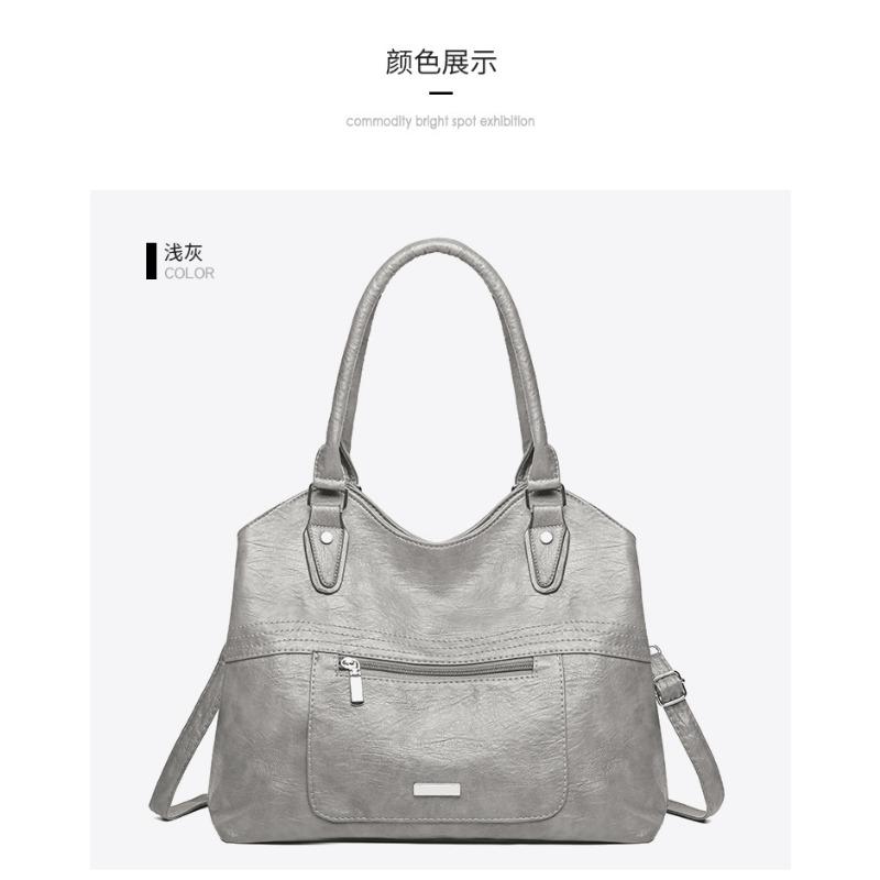 Vienos peties moteriška nauja didelės talpos minkštos odos kasdienė rankinė, madinga kurjerio rankinė