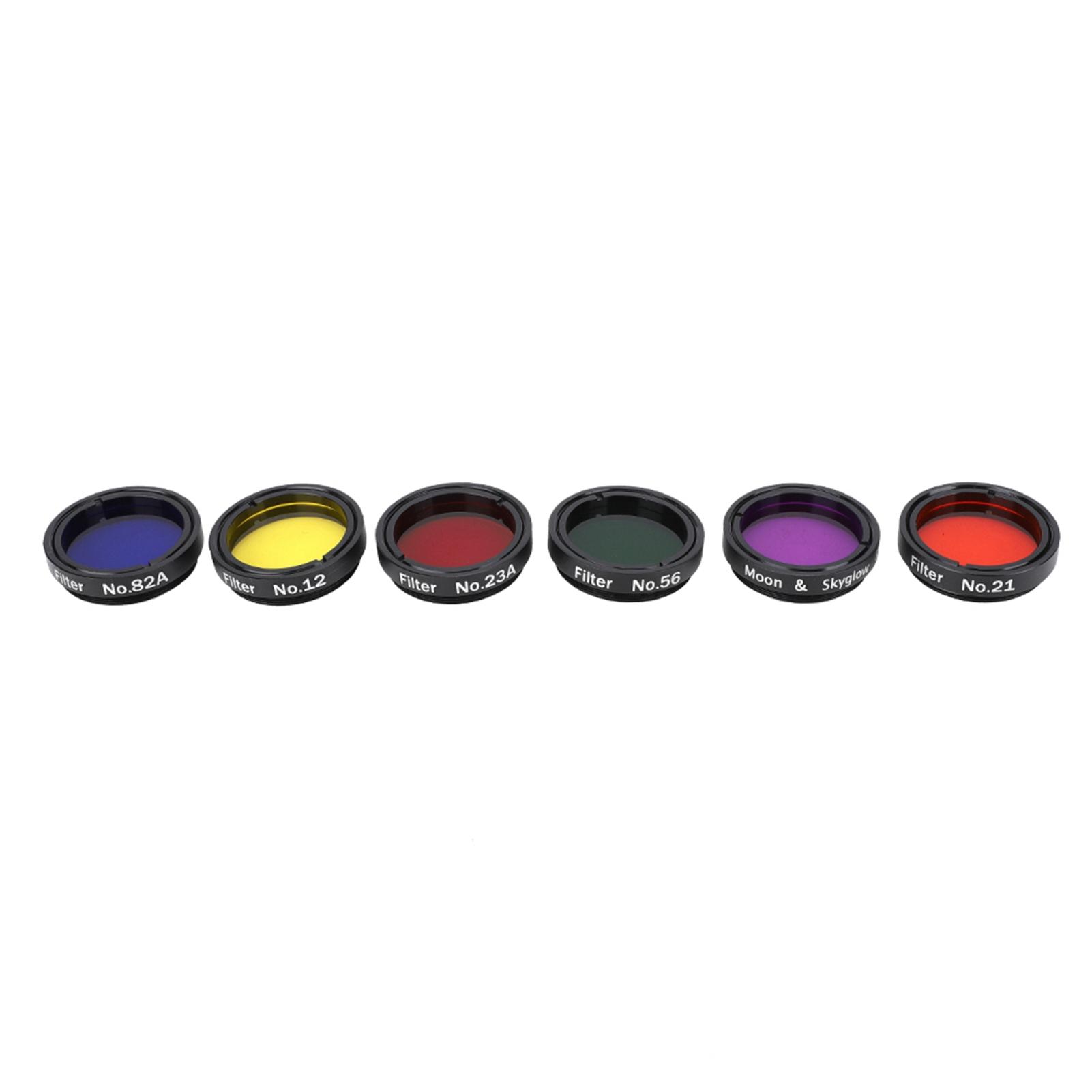 

6 Pcs 1.25inch Colorful Telescope Filter Kit with Storage Box for Telescopes Eyepieces