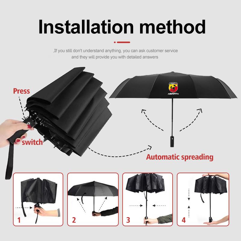 RDN3 12 Bone Car Fully Automatic Business Sunshade Folding Umbrella For Abarth Stilo Ducato Palio Bravo Linea Doblo 500 Grande Tipo