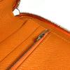 HERMES Azap Integral Long wallet Zip Around Long Wallet Leather Orange