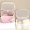 PP Cotton Swab Box Transparent With Lid Storage Organizer Easy To Use Two Compartments Storage Dispenser Bathroom