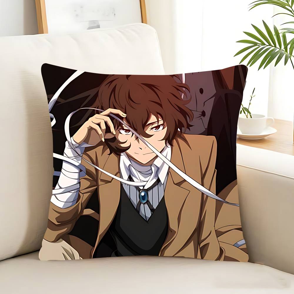 Bungo Stray Dogs Dazai Chuuya Anime Pillow Case Removable Washable Cushion Cover – All-Season Soft Linen
