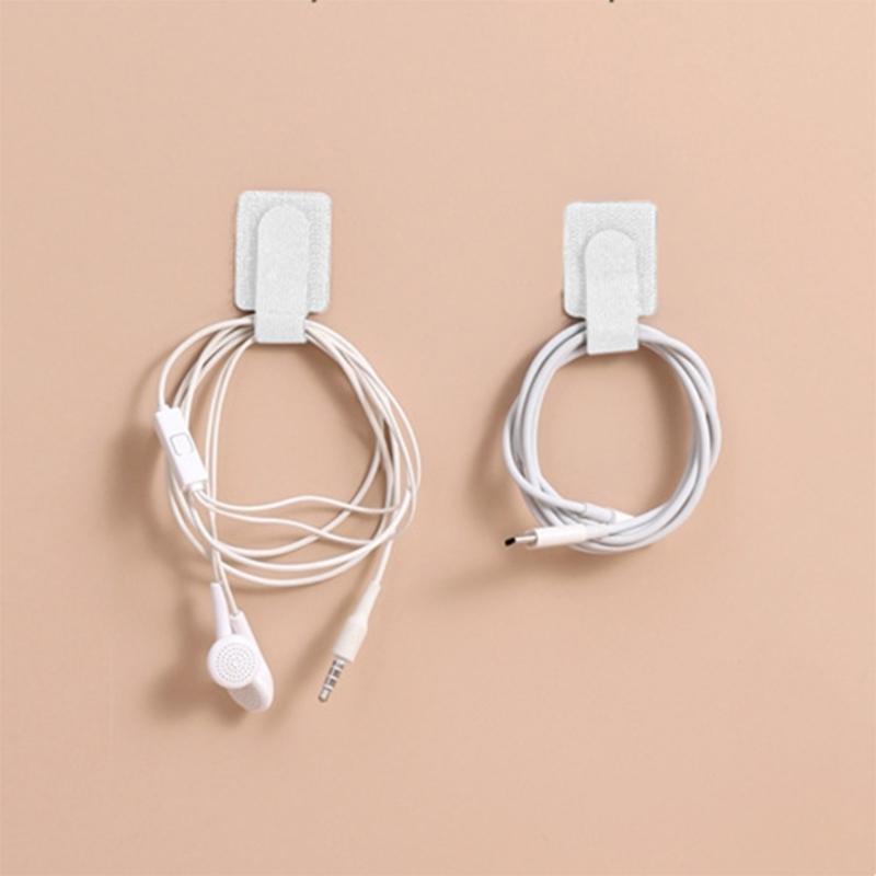 100Pcs Power Cord Storage Cable Manager Adhesive Cord Clip Cable Management Protector for Desktop Managements