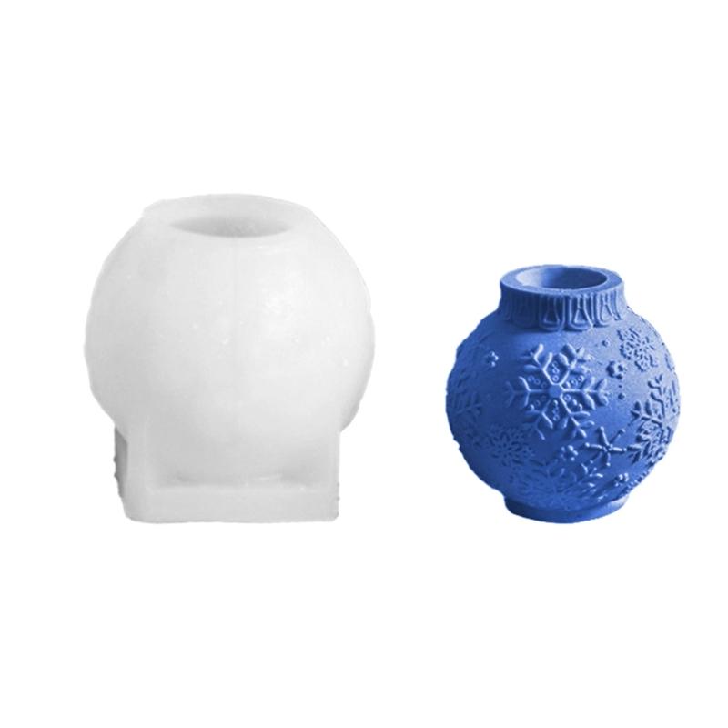 Schneeflockengeprägte Kugel Silikon Kerzenständerformen zur Herstellung von Kerzenhaltern Seife Feiertagsdekoration Epoxidharz