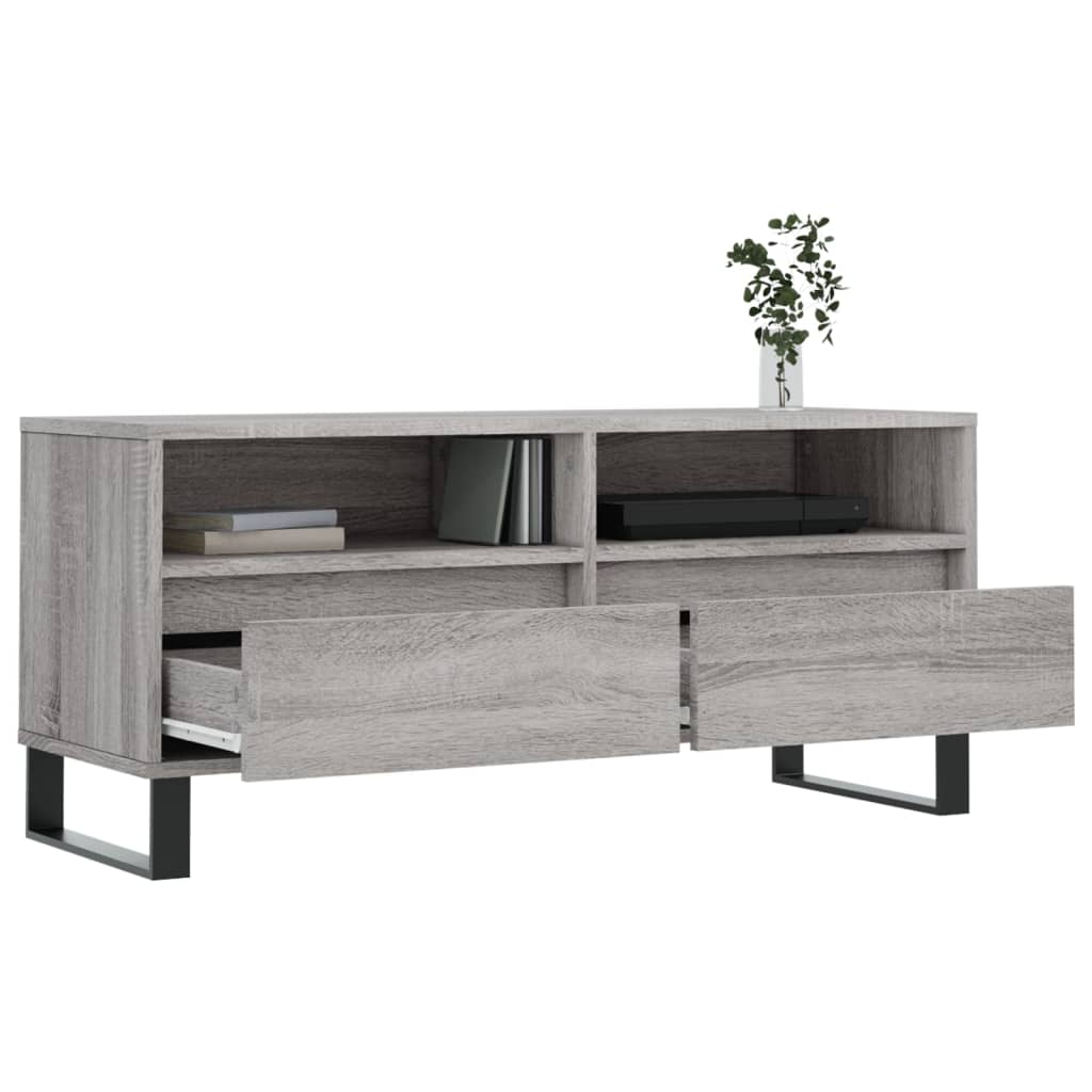 Szafka Pod Tv, Szary Dąb Sonoma, 100X34,5X44,5 Cm