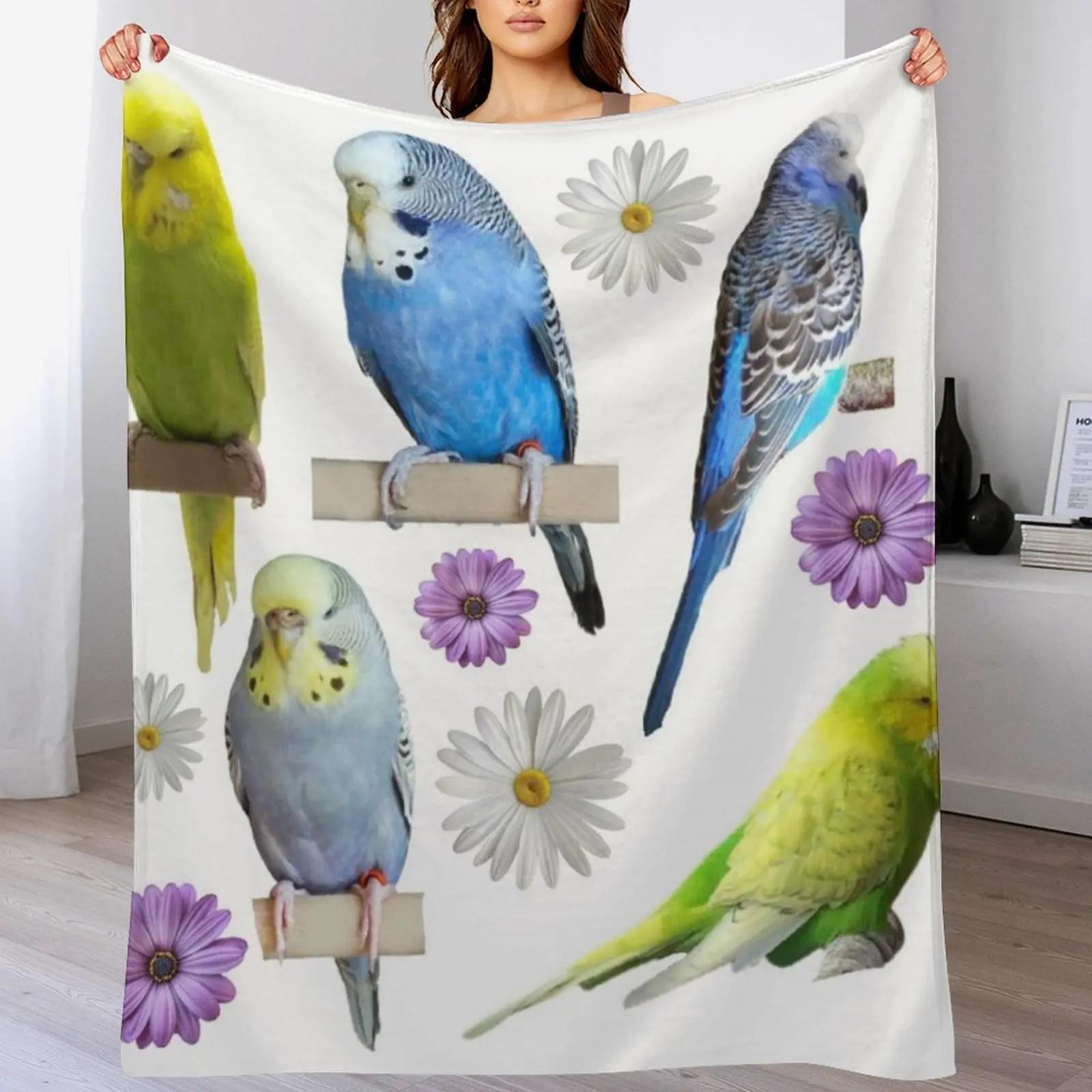 

Budgies the beatiful pets For parakeet lovers Throw Blanket Luxurious Soft Blanket Holiday Gift for Family 102x76cm(40x30in)