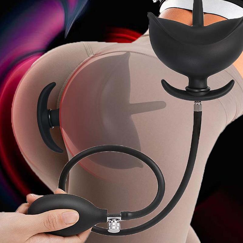 Nafukovací anální kolík ve tvaru květu Odnímatelný anální kolík Expandér anusového dilatátoru pro unisex gay sex hra pro masáž prostaty
