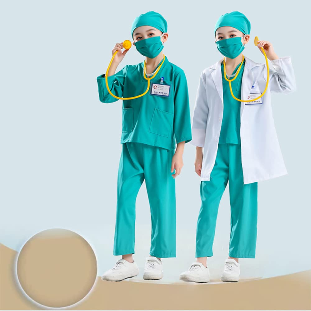 Cosplay Doctor White Surgery Costume Costume School Entrance School Cultural Stage Performance Costume [Lhyxuuk] Children's Costume, Coat, Set,