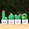 4/8 stk/sett Mini potteplante kaktus ornament Tegneserieuttrykk KJÆRLIGHET Form Kaktus Plantepotte Statue Figur Hjemmekontor Skrivebordsdekorasjon