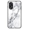 For Oppo A38 4G Case Marble Pattern Tempered Glass+PC+TPU Phone Back Cover