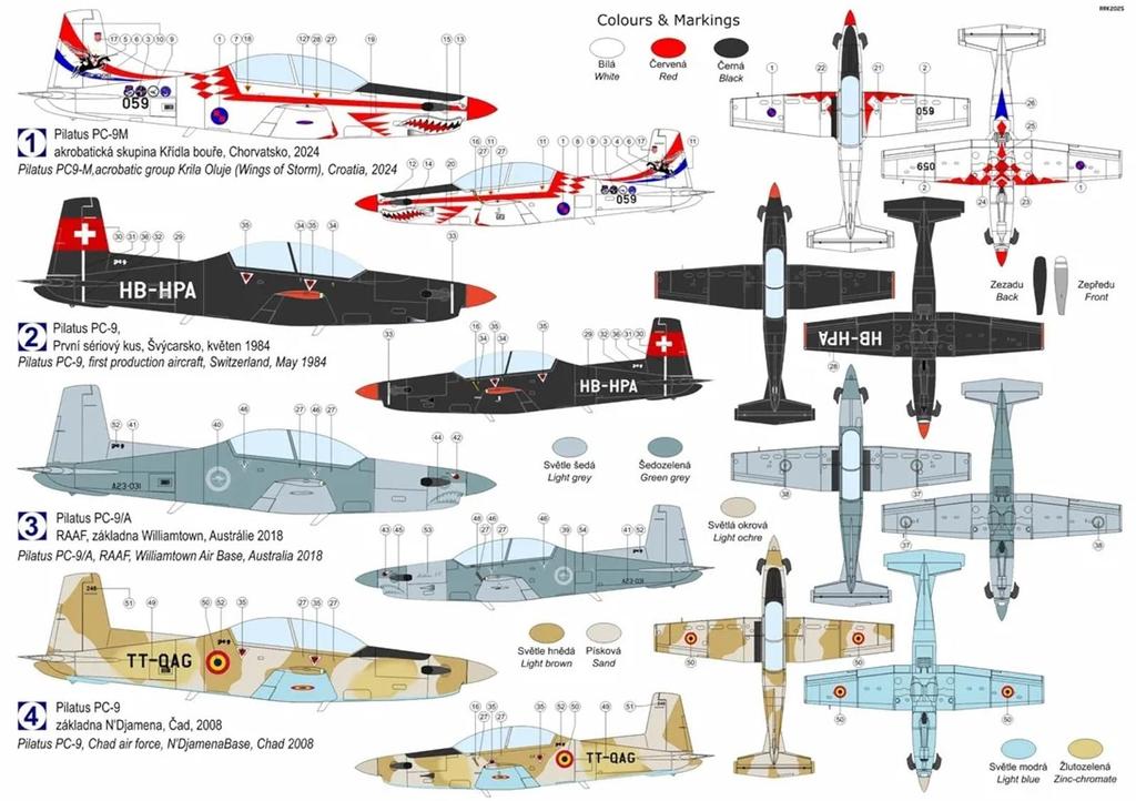 KP Model Limited Edition Pilatus Plastic Model Kit KPMH7210 1/72 Hi-Tech PC-9/A/M (Airplane)