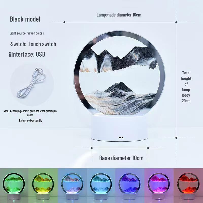 Hourglass Night Light: Quicksand Painting Lamp for Bedroom & Bedside Decoration, Perfect Unique Gift for Bestie's Birthday.