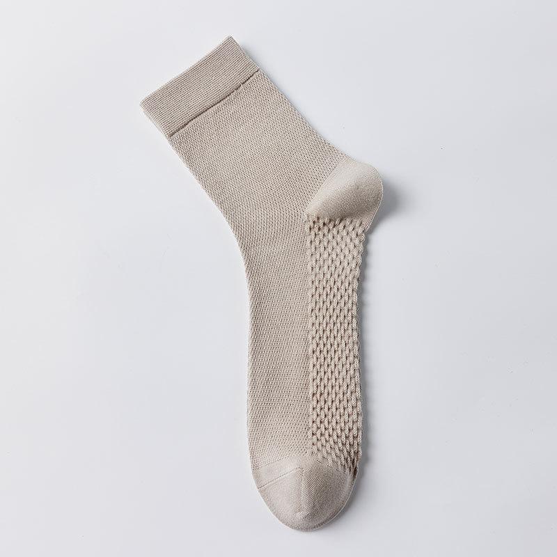 Geruchshemmende, antibakterielle und desodorierende schweißabsorbierende Herren-Mittelrohrsocken aus reiner Baumwolle für Sommer, Business-Casual-Sport-Socken, Frühlings- und Herbststile