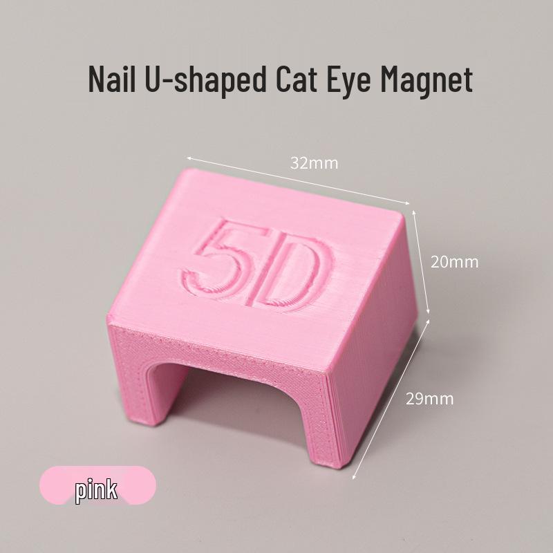 5D Cat Eye Nail Art Magnetic Tool - Strong U-Shaped Magnet for Cat Eye Gel розовый