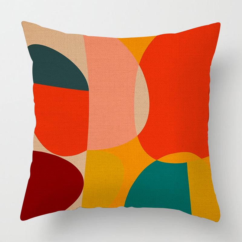 Home Decor Geometric Pattern Decorative Digital Print Pattern Cushion Cover Suitable For Sofa Bedroom Car Pillow Cover
