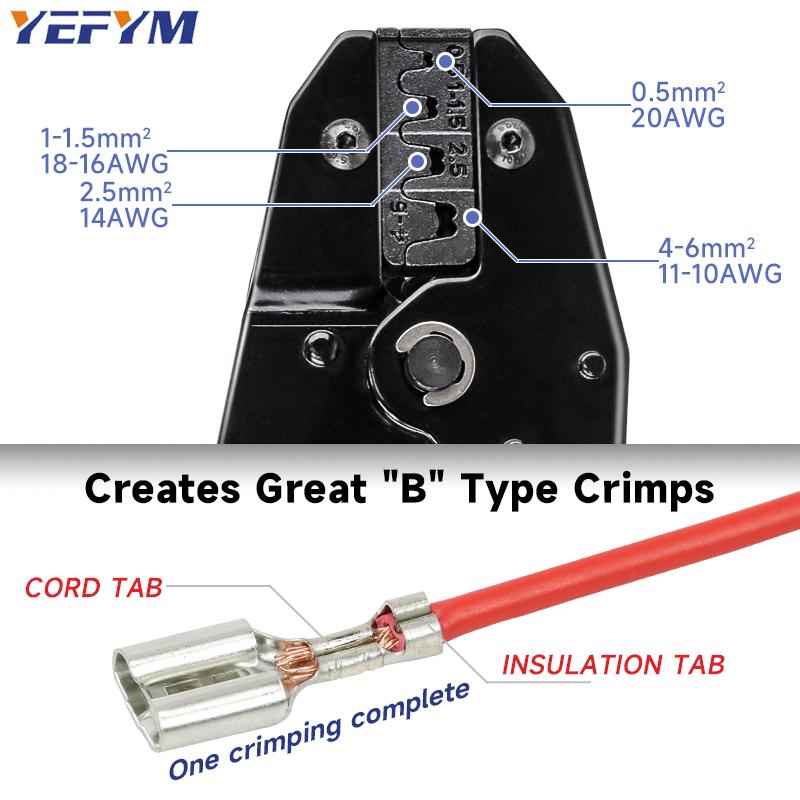 Barrel-type Terminal Crimping Tool,Ratcheting Wire Crimping Pliers. It is suitable for AWG 20-10 (0.5-6mm²) and serves as an electrical crimping tool.