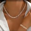 New environmentally friendly spot fishtail diamond-encrusted bracelet necklace combination set light luxury senior banquet jewelry women