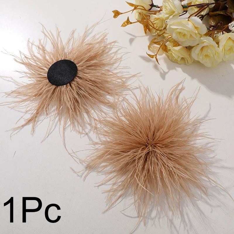 1Pc Feather Headwear Fashion Bridal Hairband Exquisite Ostrich Feathers Brooch Pin DIY Clothing Accessories Ostrich Feather