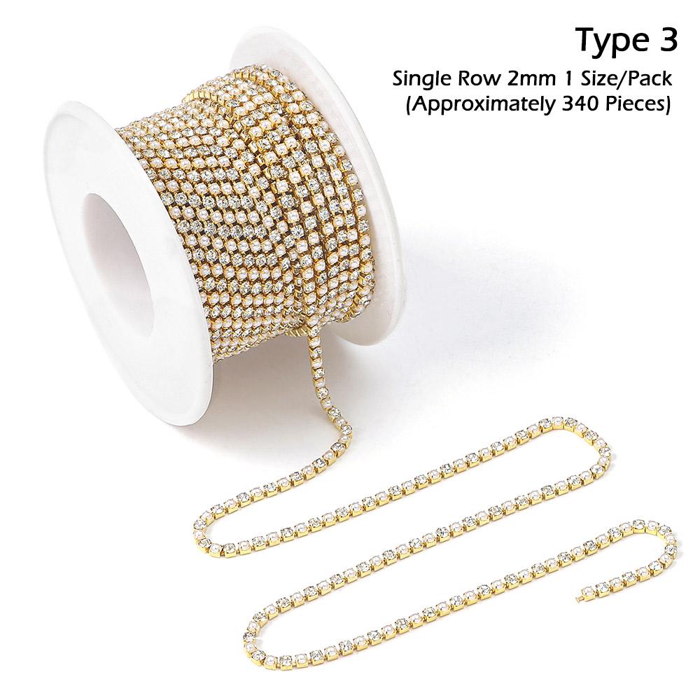 Glitter AB Dense Rhinestone Chain Gold Sliver Tassel Rhinestone Chains  Home Decor