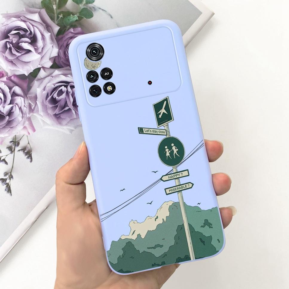 For Xiaomi Poco M4 Pro 4G Case Little Daisy Astronaut Pattern Soft Silicone Covers For Xiaomi Poco M4Pro 6.43"Bumper Phone Cases
