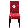 Christmas Chair Cover Dustproof 1 PCS Cartoon Santa Snowman Print Stretchable Fabric Anti Slip Removable New Year Party Decoration