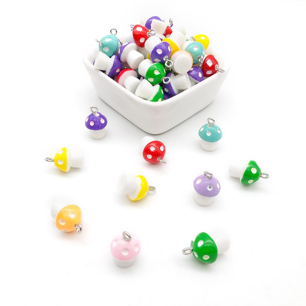 Resin Duck Mushroom Donut Bear Pendant DIY Earrings Keychain Accessories