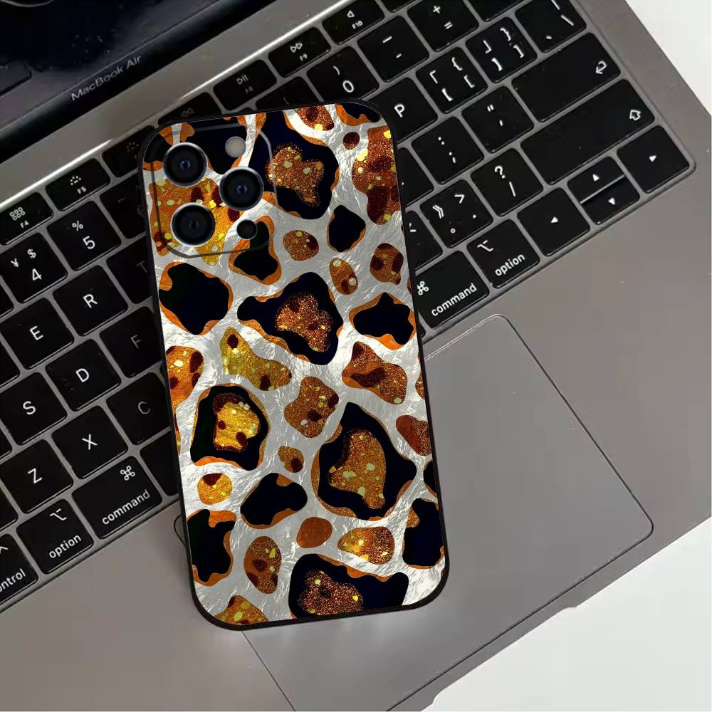 Fashion Tiger Leopard Print  Phone Case For iPhone 17,16,15,14,13,12,11 Plus,Pro Max,XS,Soft Silicone Black Cover iPhone17air