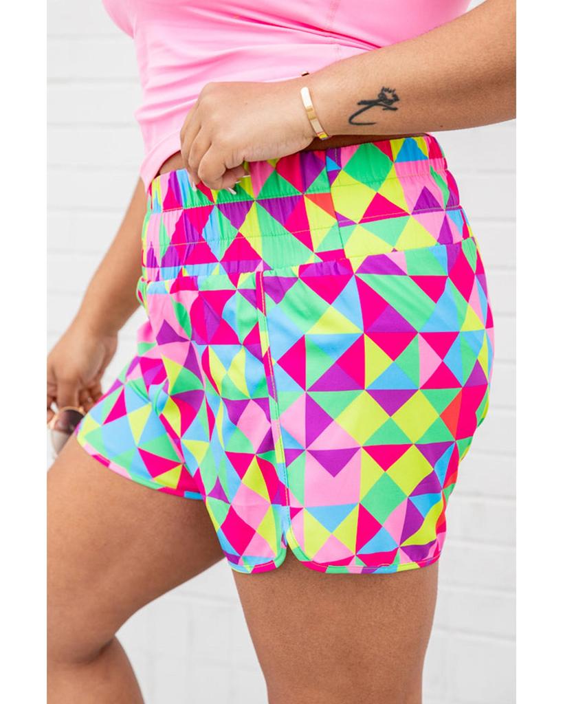 Azura Exchange Geometric High Waisted Athletic Shorts