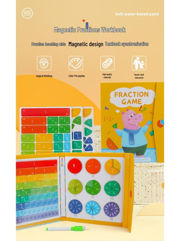 Magnetyczne klocki ułamkowe i geometryczne Tangram: Edukacyjne Puzzle dla Dzieci