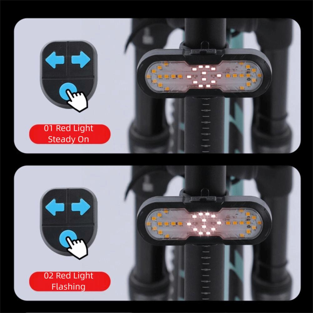 Waterproof Bicycle Turn Signal Tail Light 120db Loud Sound 5 Modes Cycling Back Safety Lamp Easy To Install High Visibility