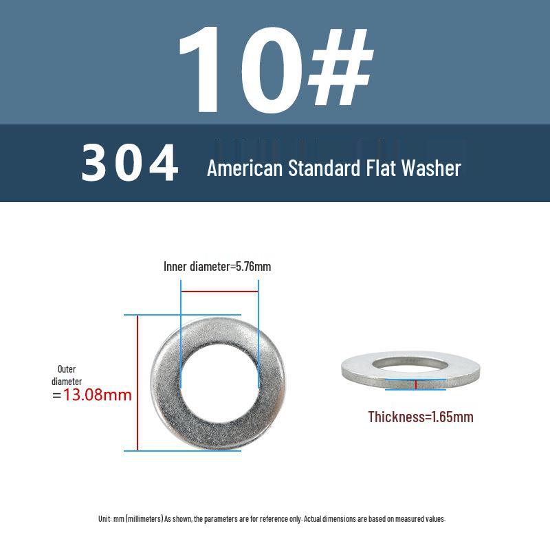 Yigu American 304 Stainless Steel Enlarged Thickened Washer 7/8" Hardware Screw Flat Round Piece